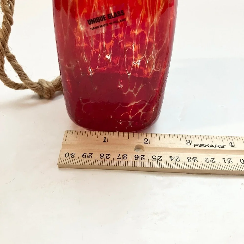 Unique Glass MCM Handmade Polish Vase 7
